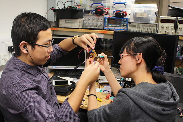 Students on the Electronic Design course