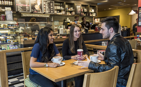 Students in coffee shop