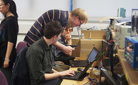 Students on the Electronic Design course