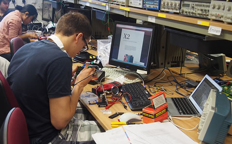 Students on the Electronic Design course